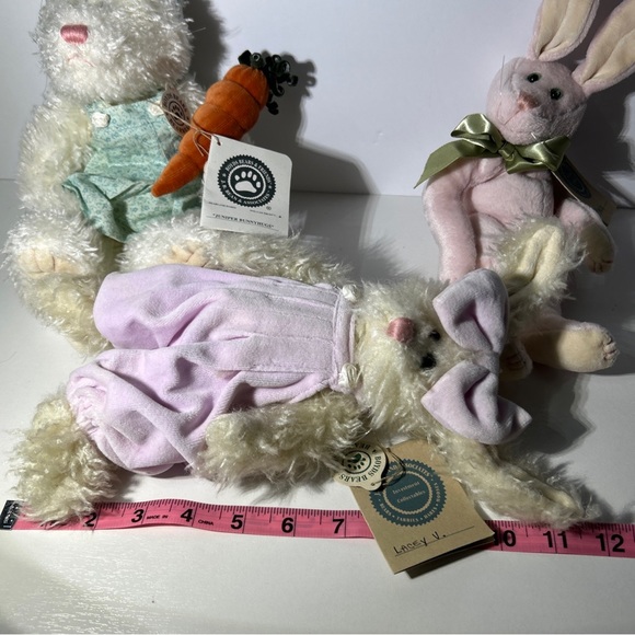 Boyds Bears Juniper Bunnyhugs Easter Bunny Plush Stuffed Plush Rabbit Lot Of 3 - Picture 8 of 9